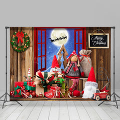 Lofaris Star Night Moon Wood Window Xmas Doll Gift Backdrop