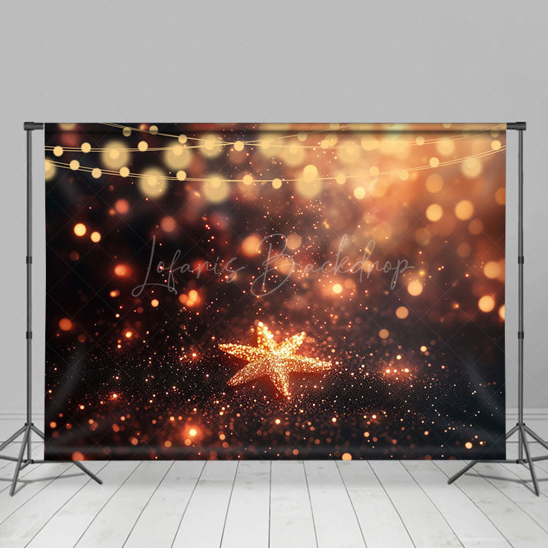 Lofaris Star Shining Black Sand Light Bokeh Photo Backdrop