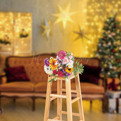 Lofaris Star Warm Light String Tree Sofa Christmas Backdrop