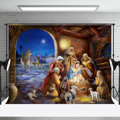 Lofaris Starry Night Celebrates Nativity Christmas Backdrop