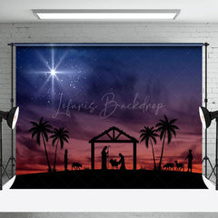 Lofaris Starry Night Holy Light Nativity Christmas Backdrop