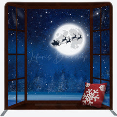 Lofaris Starry Night Santa Christmas Pillow Case Backdrop