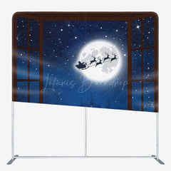 Lofaris Starry Night Santa Christmas Pillow Case Backdrop