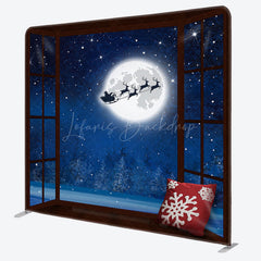 Lofaris Starry Night Santa Christmas Pillow Case Backdrop