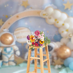 Lofaris Starry Sky Balloons Astronaut Cake Smash Backdrop