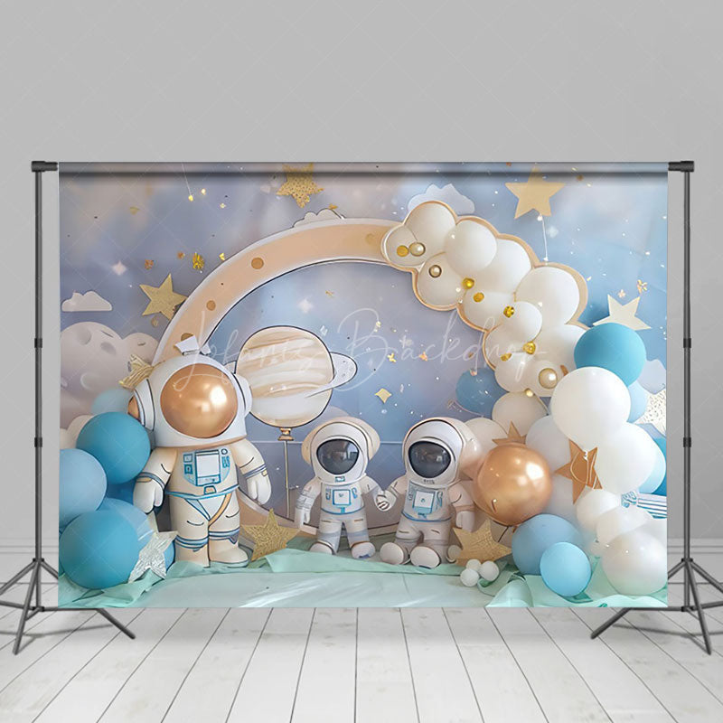 Lofaris Starry Sky Balloons Astronaut Cake Smash Backdrop