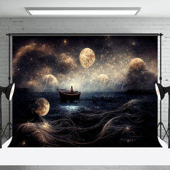 Lofaris Stars Mythical Style Light Sea Boat Artistic Backdrop