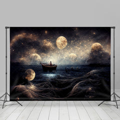 Lofaris Stars Mythical Style Light Sea Boat Artistic Backdrop