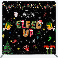 Lofaris Stars Snow Gifts Xmas Double-Sided Square Backdrop