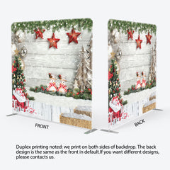 Lofaris Stars Wood Christmas Double-Sided Square Backdrop