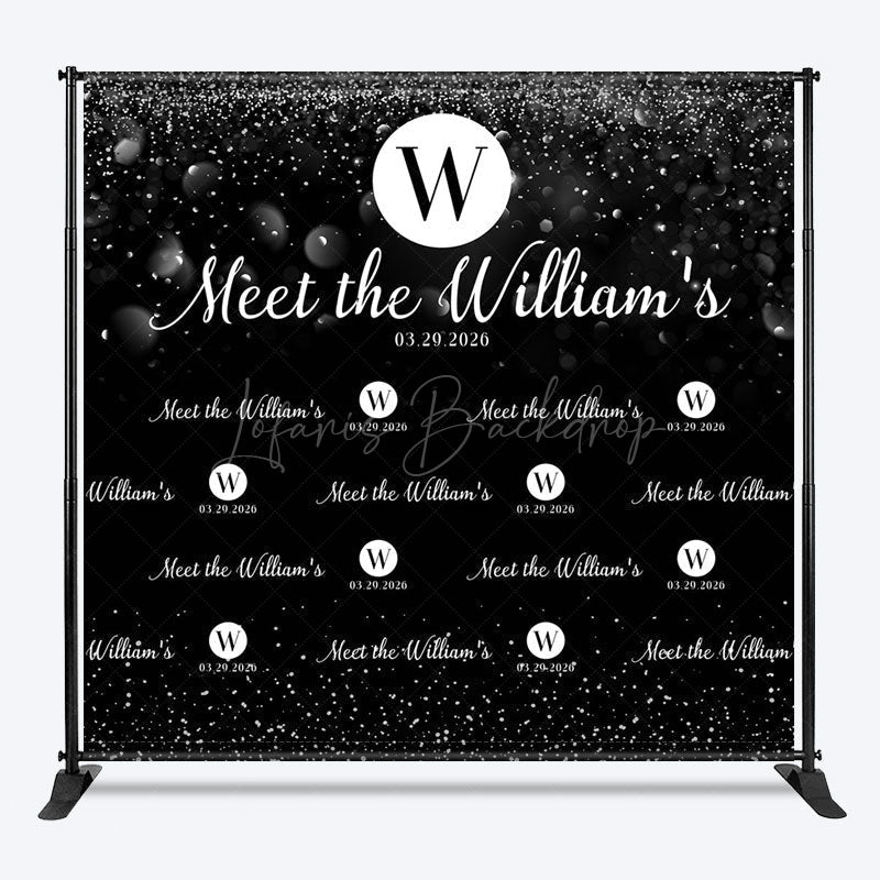 Lofaris Step And Repeat Black Bokeh Custom Wedding Backdrop