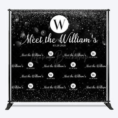 Lofaris Step And Repeat Black Bokeh Custom Wedding Backdrop