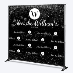 Lofaris Step And Repeat Black Bokeh Custom Wedding Backdrop