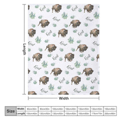 Lofaris Step And Repeat Bull Plant Leaf Custom Name Blanket