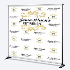 Lofaris Step And Repeat Gold Black Custom Retirement Backdrop