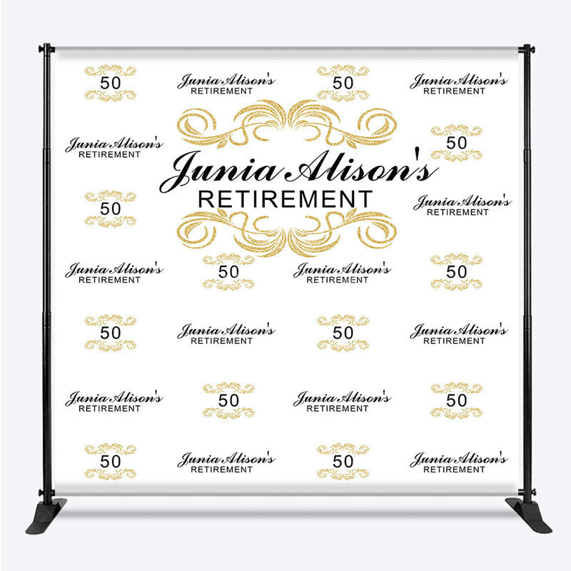 Lofaris Step And Repeat Gold Black Custom Retirement Backdrop