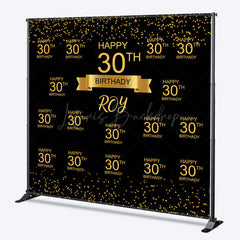 Lofaris Step And Repeat Gold Custom 30th Birthday Backdrop