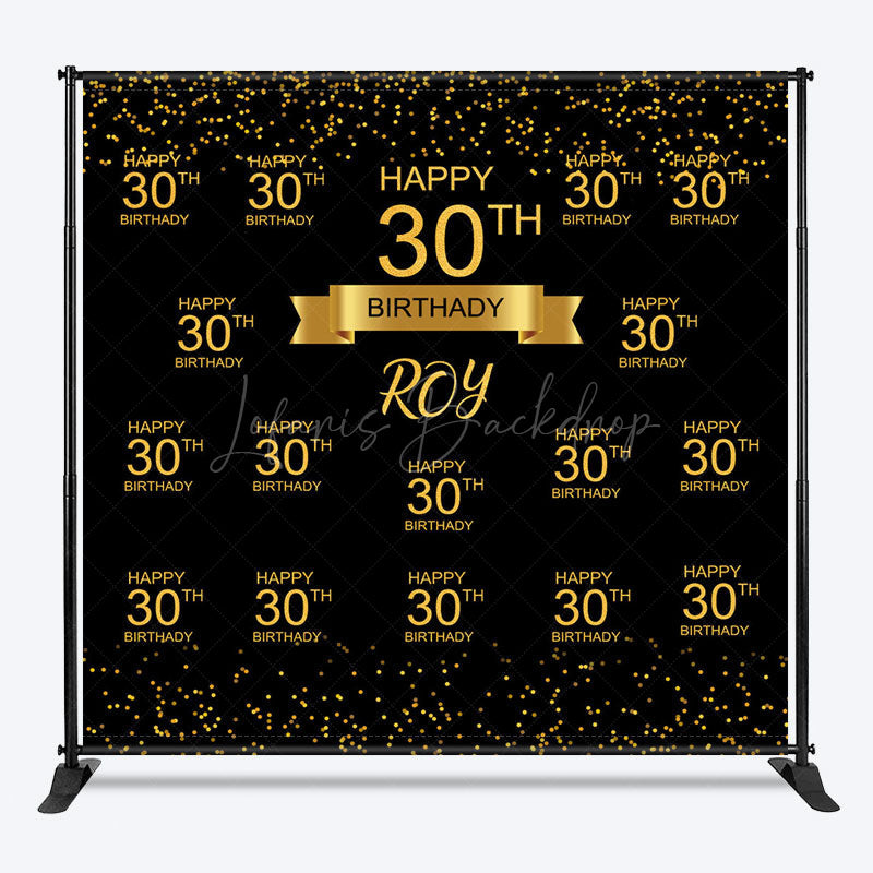 Lofaris Step And Repeat Gold Custom 30th Birthday Backdrop