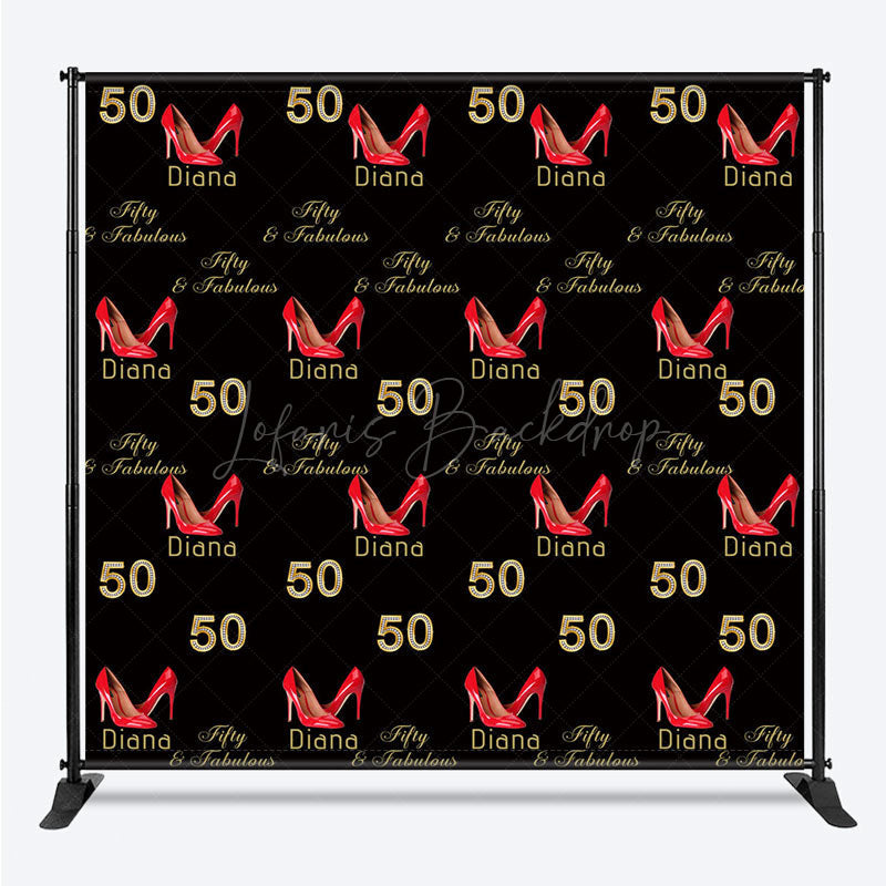 Lofaris Step And Repeat High Heel Custom Woman Birthday Backdrop