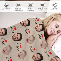 Lofaris Step And Repeat I Love Dad Custom Face Blanket