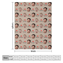 Lofaris Step And Repeat I Love Dad Custom Face Blanket