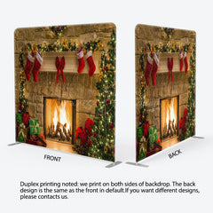 Lofaris Stocking Tree Brick Fireplace Christmas Backdrop