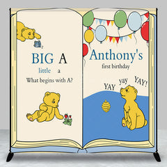 Lofaris Story Book Bear Custom Name 1st Birthday Backdrop