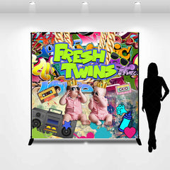 Lofaris Street Graffiti Fresh Twins Custom Photo Backdrop