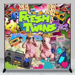 Lofaris Street Graffiti Fresh Twins Custom Photo Backdrop