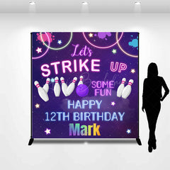 Lofaris Strike Up Bowling Sport Custom 12th Birthday Backdrop