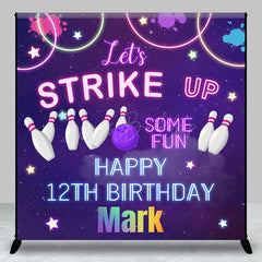 Lofaris Strike Up Bowling Sport Custom 12th Birthday Backdrop