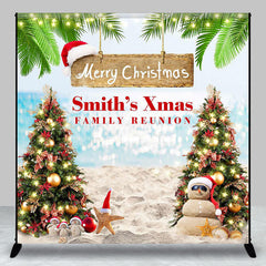 Lofaris Summer Christmas Custom Name Family Reunion Backdrop