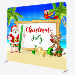 Lofaris Summer Santa Deer Christmas Pillow Case Backdrop