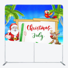 Lofaris Summer Santa Deer Christmas Pillow Case Backdrop