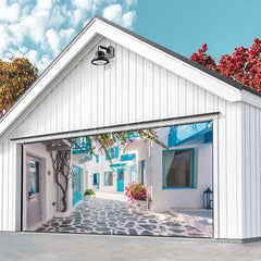 Lofaris Summer Sunshine Leisure Town Garage Door Banner