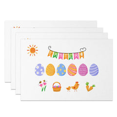 Lofaris Sun Colorful Eggs Happy Easter Set Of 4 Placemats