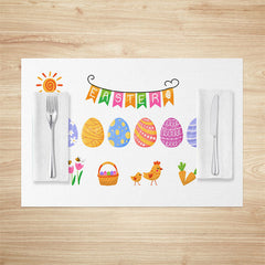 Lofaris Sun Colorful Eggs Happy Easter Set Of 4 Placemats