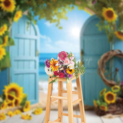 Lofaris Sunflower Summer Beach Photography Backdrop For Studio