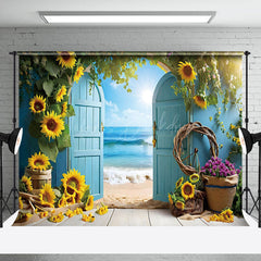 Lofaris Sunflower Summer Beach Photography Backdrop For Studio