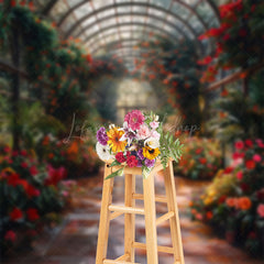 Lofaris Sunlight Floral Greenhouse Arcade Spring Backdrop