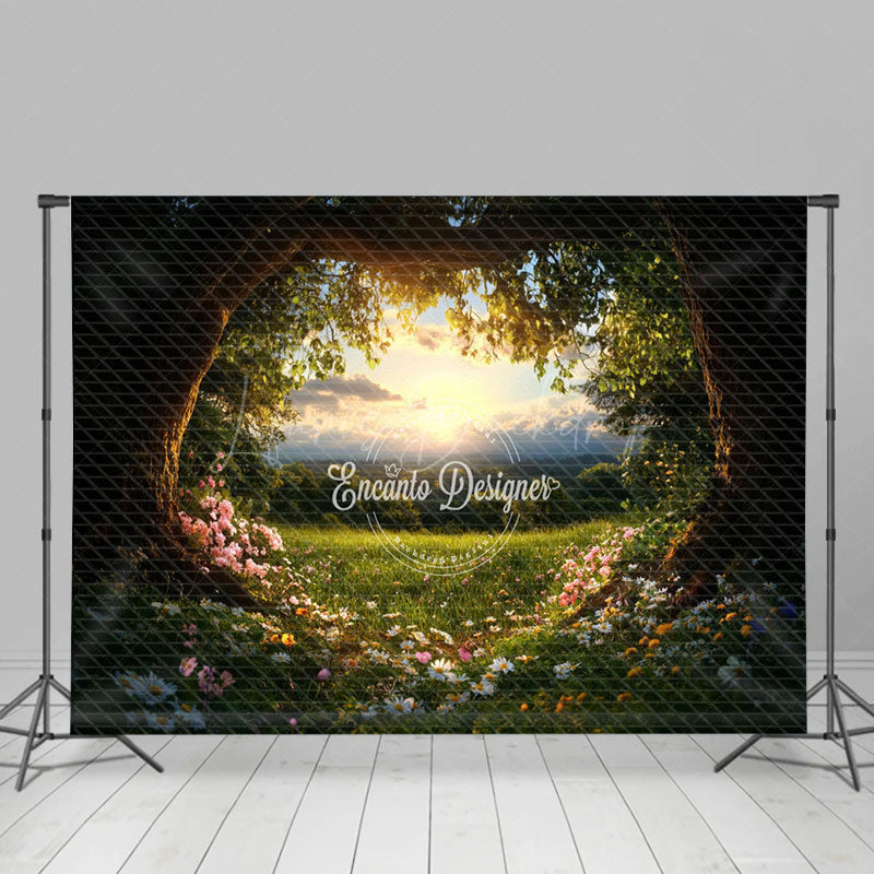 Lofaris Sunrise Wildflower Plant Trees Natural Scene Backdrop