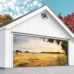 Lofaris Sunset Autumn Golden Field Harvest Garage Door Banner