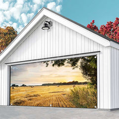 Lofaris Sunset Autumn Golden Field Harvest Garage Door Banner