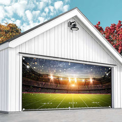 Lofaris Sunset Football Sports Stadium Garage Door Banner