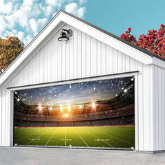 Lofaris Sunset Football Sports Stadium Garage Door Banner