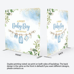 Lofaris Sweet Baby Boy Plant Gender Reveal Square Backdrop