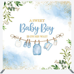 Lofaris Sweet Baby Boy Plant Gender Reveal Square Backdrop