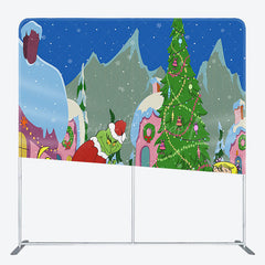 Lofaris Sweet Cartoon Grinch Whoville Tension Fabric Backdrop