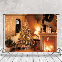 Lofaris Sweet Home Light Christmas Tree Fireplace Backdrop