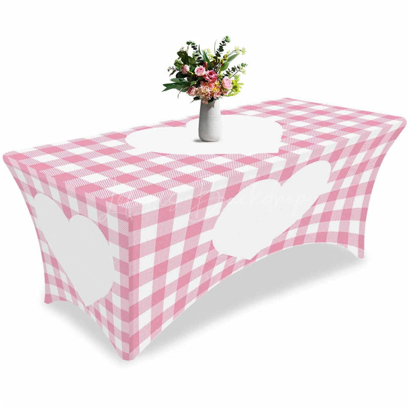 Lofaris Sweet Love Heart Valentines Day Stretch Table Cover